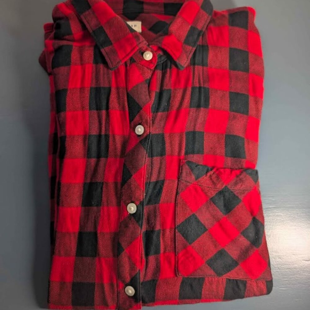 Gap Red Plaid Shirt Large